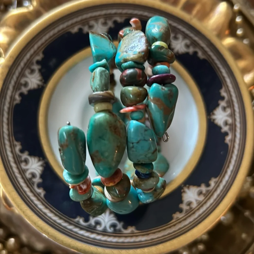 Vintage Turquoise Coil Bracelet